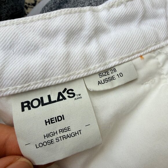 Rolla’s White High Rise Loose Straight Jeans Women’s Size 28 M82 - Picture 11 of 12